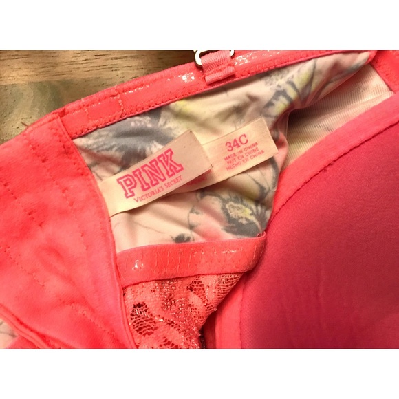 Floral PINK Victoria's Secret Bra w Lace Detail - Picture 6 of 6